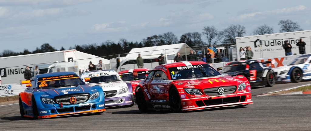 Martin Andersen ligger i front af Super GT Danmark mesterskabet efter første afdeling på Padborg Park.
(Foto: Motorsporten.dk)